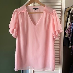 Banana Republic Pale Pink flutter sleeve top S